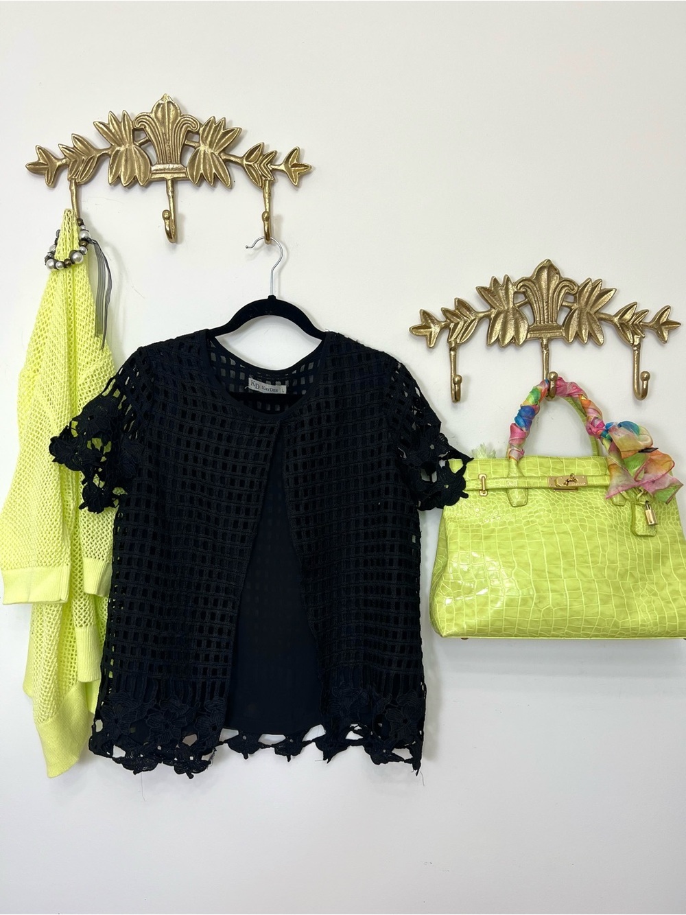 Lace layered short sleeve blouse m